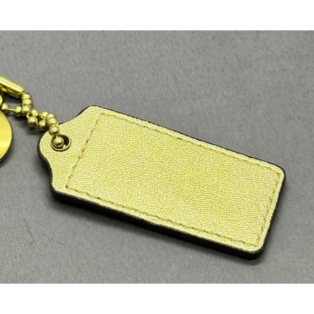 Coach Lot of 2 Hand Tags Metallic Leather Coin Logo